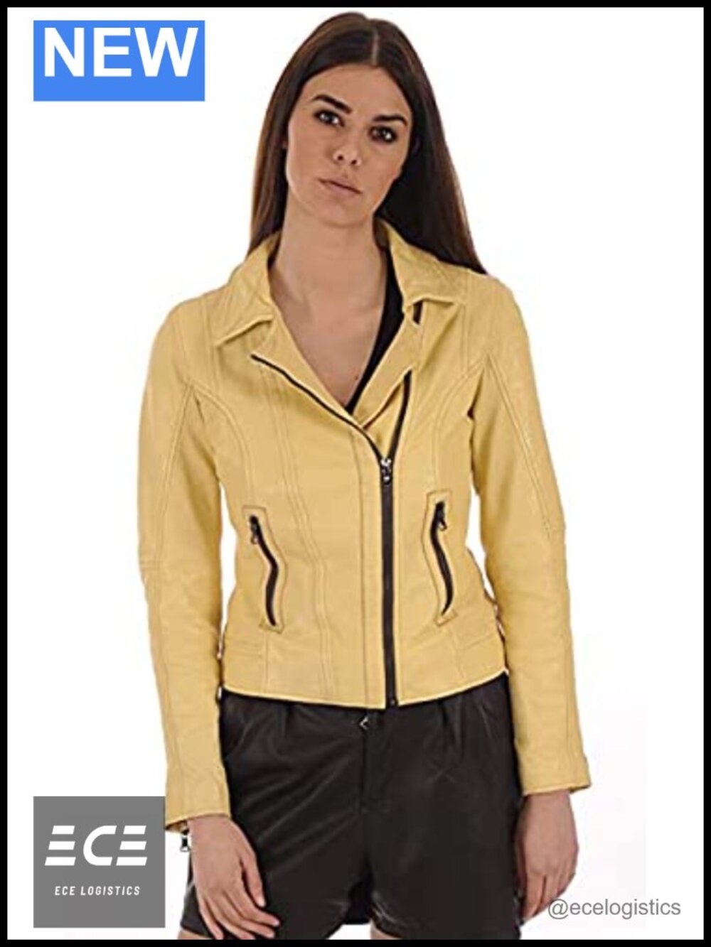 Women's Real Leather Biker Bomber Jacket Winter Motorcycle Coat Zip